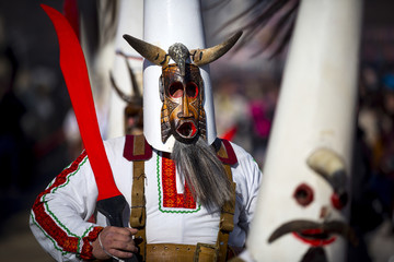 Festival of the Masquerade Games Surva - obrazy, fototapety, plakaty