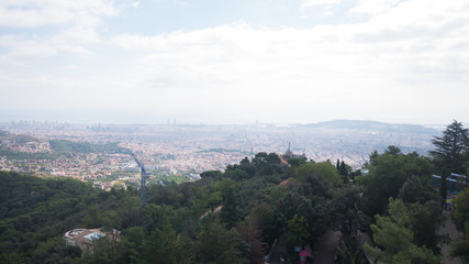 Barcelona city aerial view. View from the observation deck