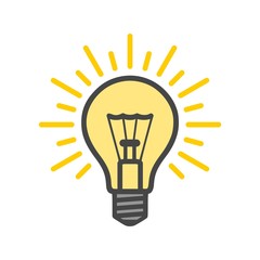 Light bulb icon in white background