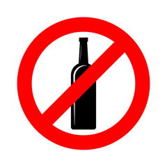 No alcohol sign. Vector illustration.