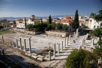 the roman agora   Athens  Greece