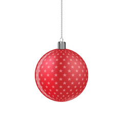 Red Christmas ball. Vector illustration