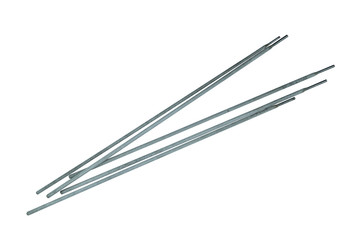 Electrical welding rod use in home repair and industrial construction isolated on white background.