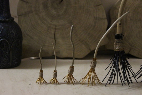Handmade witch broomstick
