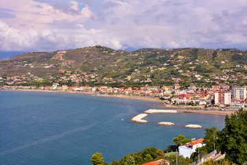 view from the Aragonese castle of Agropoli Salerno Italy