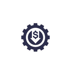 reduce, decrease cost, vector icon