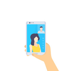 Video call, flat style vector