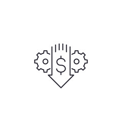 Obraz premium cost reduction, reduce icon, line vector