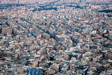 Obraz premium aerial view over Athens from Lycabettus hill