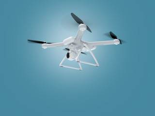 Concept of a flying drone. 3d illustration.