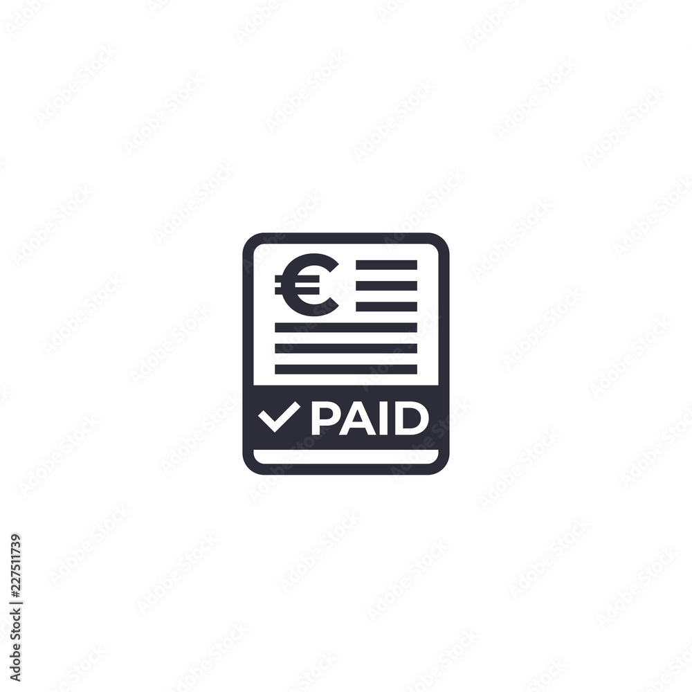 Canvas Prints paid bills icon with euro