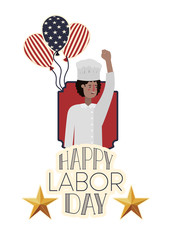 young chef celebrating the labor day avatar character