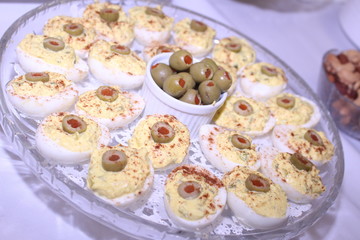 Deviled Eggs with olives