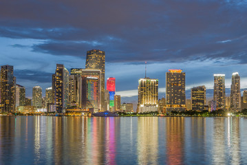 Fototapeta na wymiar Business and corporate background of Miami downtown against the sunset