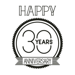 Fototapeta premium number 30 for anniversary celebration card icon