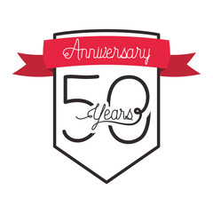 number 50 for anniversary celebration card icon