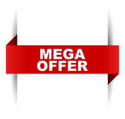 red vector banner mega offer