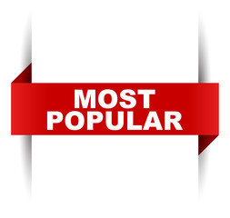 red vector banner most popular