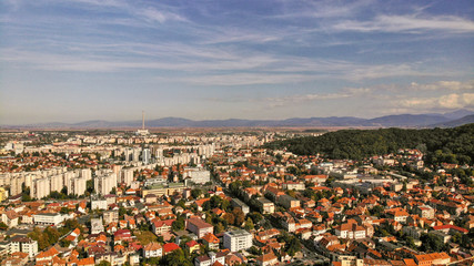 Aerial view of Brasov, tovn in Transylvania, Romania