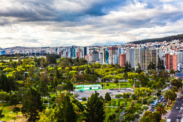 Panoramic view of Quito