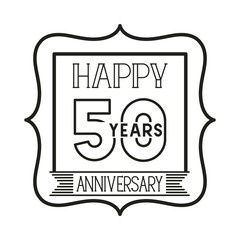 number 50 for anniversary celebration card icon