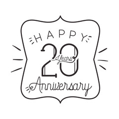 number 20 for anniversary celebration card icon