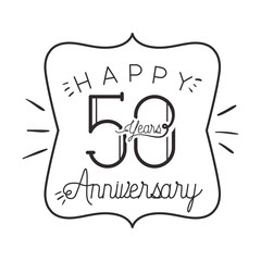number 50 for anniversary celebration card icon
