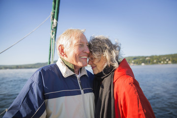 Fototapeta premium Senior couple at yacht