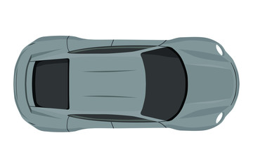 Car from top view vector illustration. Flat design auto. Illustration for transport concepts, car infographic, icons or web design. Delivery automobile. Isolated on white background. 