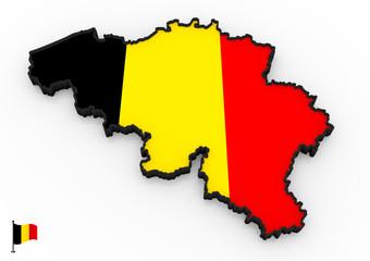 Obraz premium Belgium high detailed 3D map