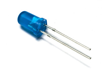 Blue LED (light emitting diod) on white background