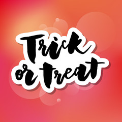 slogan Trick or treat phrase graphic vector Print lettering calligraphy