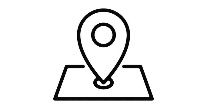 Location line icon motion graphic animation with alpha channel.