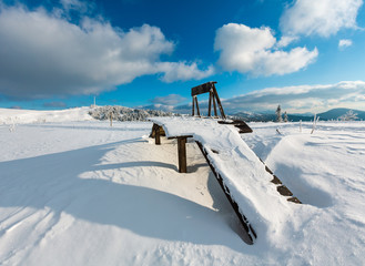 Winter mountain snowy landscape