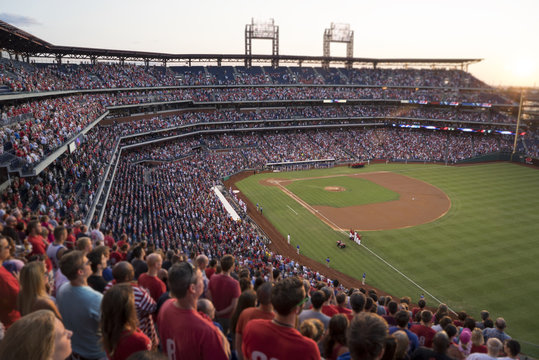 High angle view of baseball stadium