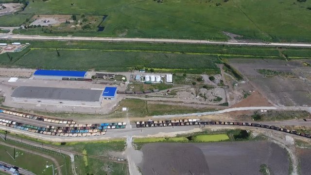 Oil refinery plant for primary and deep oil refining. Equipment and tanks in the oil refinery. Rectification and vacuum equipment