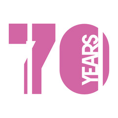 number 70 for anniversary celebration card icon