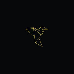 Minimal Geometric Lineart Abstract Bird Iconic Logo Design in vector Format