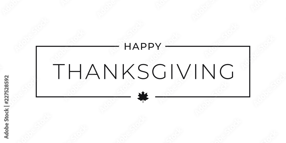 Wall mural thanksgiving happy border card on white background - Wall murals