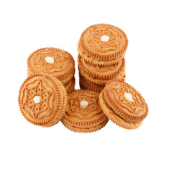 Assortment of different cookies, isolated on white
