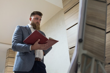 Businessman siting in office late night work planing