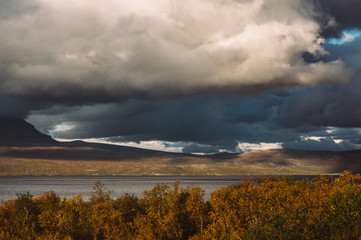 Beautiful view to the Tornetrask lake