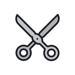Metal Scissors Minimal Color Color Flat Line Stroke Icon Pictogram