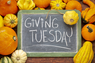 Giving Tuesday blackboard sign