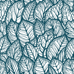 Floral pattern. Decorative leaves. Seamless background vector illustration