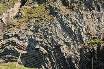Pillow lava rock at South Stack on Anglesey in North Wales