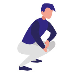 Fototapeta premium man crouching icon
