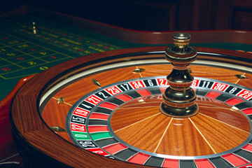 Casino Roulette with ball. Winning combination.
