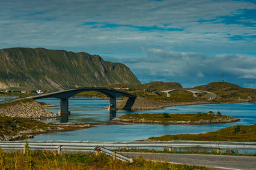 Two bridges of Fredvang, near Ramberg, Lofoten Islands