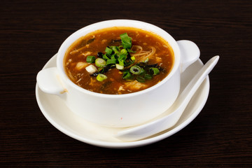 Chinese soup with seafood